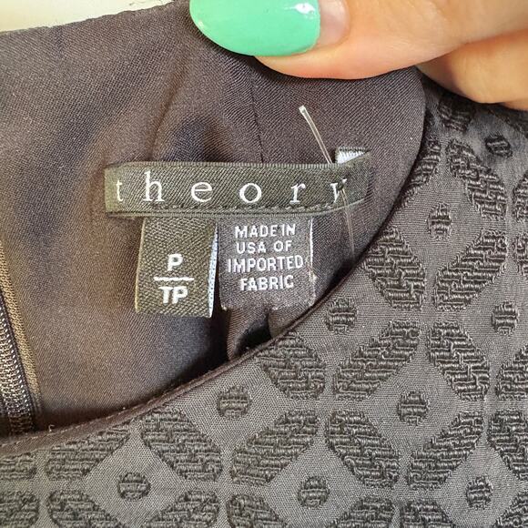 Theory Black Classic Textured High Neck Sleeveless Career Top Summer Basic Small - Picture 5 of 6